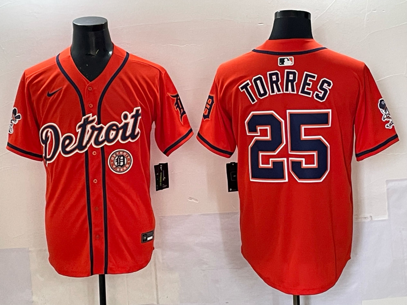 Men 2025 Detroit Tigers #25 Torres orange Game Nike MLB Jersey 04->detroit tigers->MLB Jersey